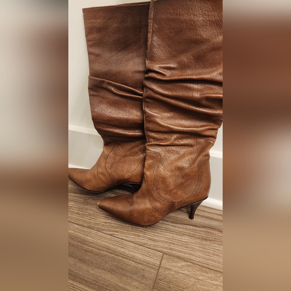 Via Spiga Slouch Boots size 6 in tan/brown/cognac color.